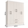 Guarda-Roupa Casal Maple 6 Portas 2 Gavetas Branco - Panorama Móveis - 5