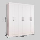Ver imagem 5 de Guarda-roupa Casal Lara 6 Portas 100% Mdf Branco - Panorama Móveis