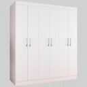 Ver imagem 3 de Guarda-roupa Casal Lara 6 Portas 100% Mdf Branco - Panorama Móveis