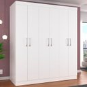 Ver imagem 1 de Guarda-roupa Casal Lara 6 Portas 100% Mdf Branco - Panorama Móveis