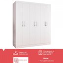 Ver imagem 2 de Guarda-roupa Casal Lara 6 Portas 100% Mdf Branco - Panorama Móveis