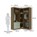 Ver imagem 4 de Guarda Roupas Modulado de Canto Diagonal 3 Peças com 5 Portas e 4 Gavetas Paris Luciane Móveis