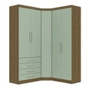 Ver imagem 3 de Guarda Roupas Modulado de Canto Diagonal 3 Peças com 5 Portas e 4 Gavetas Paris Luciane Móveis
