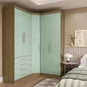 Ver imagem 2 de Guarda Roupas Modulado de Canto Diagonal 3 Peças com 5 Portas e 4 Gavetas Paris Luciane Móveis