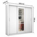 Ver imagem 4 de Guarda-Roupa Casal Clarice 3 Portas 3 Gavetas com Espelho Branco -
