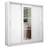Guarda-Roupa Casal Clarice 3 Portas 3 Gavetas com Espelho Branco - - 2
