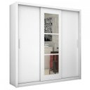 Ver imagem 2 de Guarda-Roupa Casal Clarice 3 Portas 3 Gavetas com Espelho Branco -