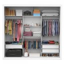 Ver imagem 3 de Guarda-Roupa Casal Clarice 3 Portas 3 Gavetas com Espelho Branco -
