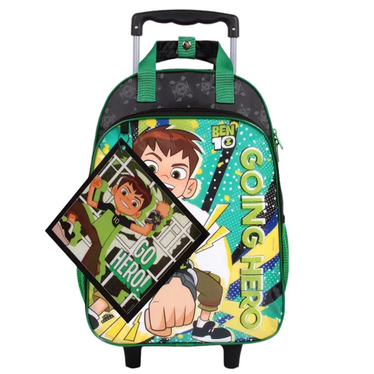 Mochila de Rodinhas Ben 10 Meninos Escolar Preto Verde - Preto ...