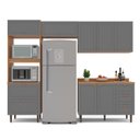 Ver imagem 5 de Cozinha Pérola 270cm com Tampo 4 Peças Off White/Freijó Yescasa