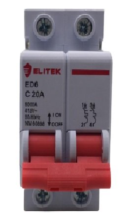 Kit 3 Disjuntor Bipolar 20A 2p Curva C Elitek - 1
