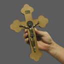 Ver imagem 4 de Crucifixo Cruz de Parede Medalha de São Bento Madeira Mdf 25 Cm