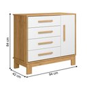 Ver imagem 7 de Jogo Berço Cômoda Guarda Roupa Gran Aurora Infantil 4 Portas 6 Gavetas MDP 94cm Freijó Branco