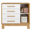 Ver imagem 4 de Jogo Berço Cômoda Guarda Roupa Gran Aurora Infantil 4 Portas 6 Gavetas MDP 94cm Freijó Branco