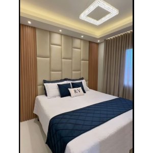 Cabeçeira Dominó 2,70 Altura e 1,60 Largura Modulos Colantes:corino Café com Leite