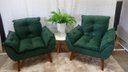 Ver imagem 2 de Kit 02 Poltrona Opala Suede Verde-PANDORA DECOR