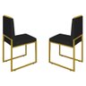 Conjunto Duas Cadeiras Sala Jantar Barcelona Base Dourado:preto - 1