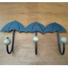 Cabides três ganchos em formato de guarda chuva artesanal de ferro e madeira oferta só hoje - 5