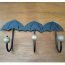 Ver imagem 5 de Cabides três ganchos em formato de guarda chuva artesanal de ferro e madeira oferta só hoje