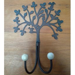Cabide com dois ganchos super pratico e resistente de arvore artesanato rústico de ferro oferta hoje - 5