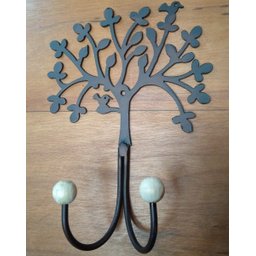 Cabide com dois ganchos super pratico e resistente de arvore artesanato rústico de ferro oferta hoje - 3