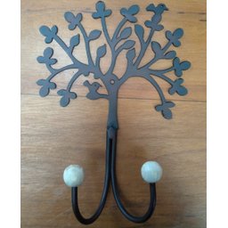 Cabide com dois ganchos super pratico e resistente de arvore artesanato rústico de ferro oferta hoje - 1