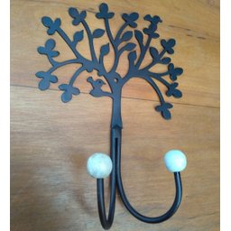 Cabide com dois ganchos super pratico e resistente de arvore artesanato rústico de ferro oferta hoje - 2