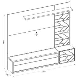 Painel para Tv até 70 Polegadas com 2 Portas Prisma - 6