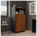 Ver imagem 4 de Armário Alto Escritório 2 Portas Marrom Preto Studio Caemmun