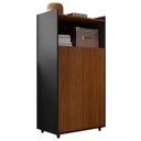 Ver imagem 1 de Armário Alto Escritório 2 Portas Marrom Preto Studio Caemmun