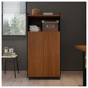 Ver imagem 2 de Armário Alto Escritório 2 Portas Marrom Preto Studio Caemmun