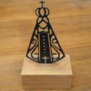 Ver imagem 5 de Enfeite religioso pedestal de Nossa Senhora para salas quartos escritórios lojas artesanato rústico