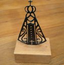 Ver imagem 3 de Enfeite religioso pedestal de Nossa Senhora para salas quartos escritórios lojas artesanato rústico