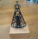 Ver imagem 4 de Enfeite religioso pedestal de Nossa Senhora para salas quartos escritórios lojas artesanato rústico