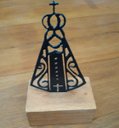 Ver imagem 2 de Enfeite religioso pedestal de Nossa Senhora para salas quartos escritórios lojas artesanato rústico
