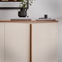 Ver imagem 5 de Aparador Buffet Sala Sense 4 Portas 160cm com Pés de Madeira Offwhite - Rede Móveis