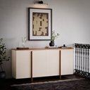 Ver imagem 1 de Aparador Buffet Sala Sense 4 Portas 160cm com Pés de Madeira Offwhite - Rede Móveis