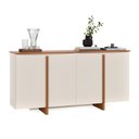 Ver imagem 3 de Aparador Buffet Sala Sense 4 Portas 160cm com Pés de Madeira Offwhite - Rede Móveis