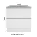 Ver imagem 4 de Balcão Glamy 80 cm 2 Gavetas Branco Madesa