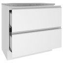 Ver imagem 3 de Balcão Glamy 80 cm 2 Gavetas Branco Madesa