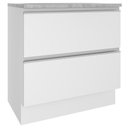 Ver imagem 2 de Balcão Glamy 80 cm 2 Gavetas Branco Madesa
