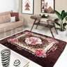Tapete Relevo Marrom Escuro Floral 2,40 x 2,00 Mt Antiderrapante - 1