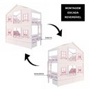 Ver imagem 6 de Beliche Infantil Casinha Dos Sonhos com Gavetas e Fechamento Inferior em Madeira Maciça Branco/Rosa