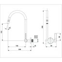 Ver imagem 2 de Torneira para Cozinha de Parede com Bica Móvel e Arejador Articulado Lix Cromado Celite Cód. B5009f7