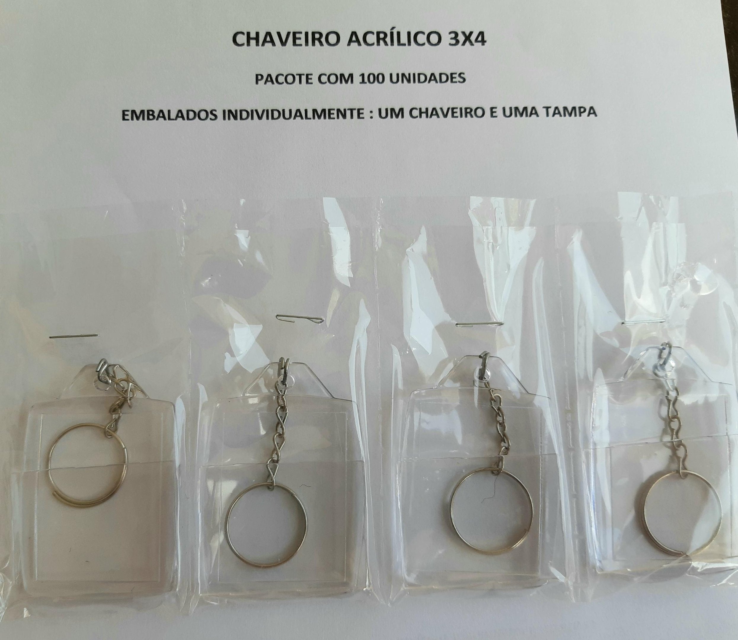 Chaveiro Acrílico 3x4 - 100 Unidades - 3