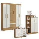 Ver imagem 1 de Guarda Roupa Casal Coimbra 2005138 com Cômoda 8 Gavetas 2014148 e Armário Multiuso Florença 2000199