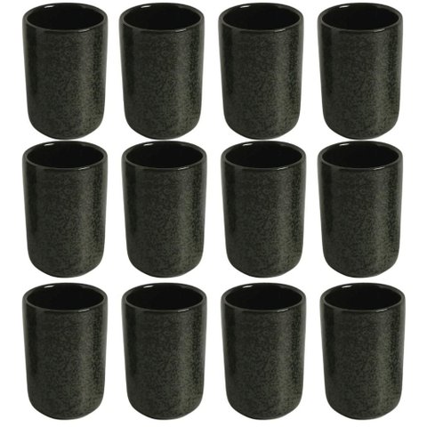 Jogo Copos Neo 12 Unidades Stoneware Cerâmica Greenery 110ml