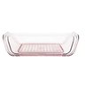 Kit Queijeira Acrílica + Manteigueira Transparente Rosa Uz com Nf - 6