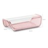 Kit Queijeira Acrílica + Manteigueira Transparente Rosa Uz com Nf - 9