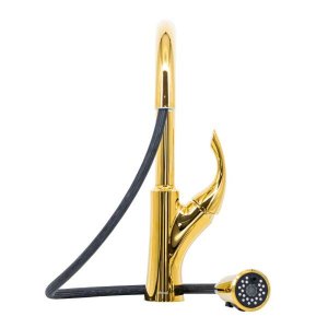 Misturador G Extensível Dourado Gold Nias Com Kit Filtro